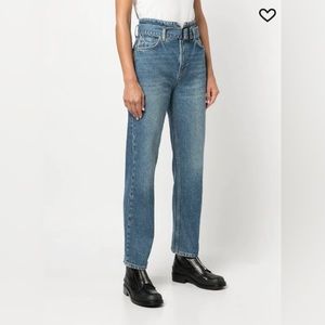Reformation Cynthia belted straight-leg jeans